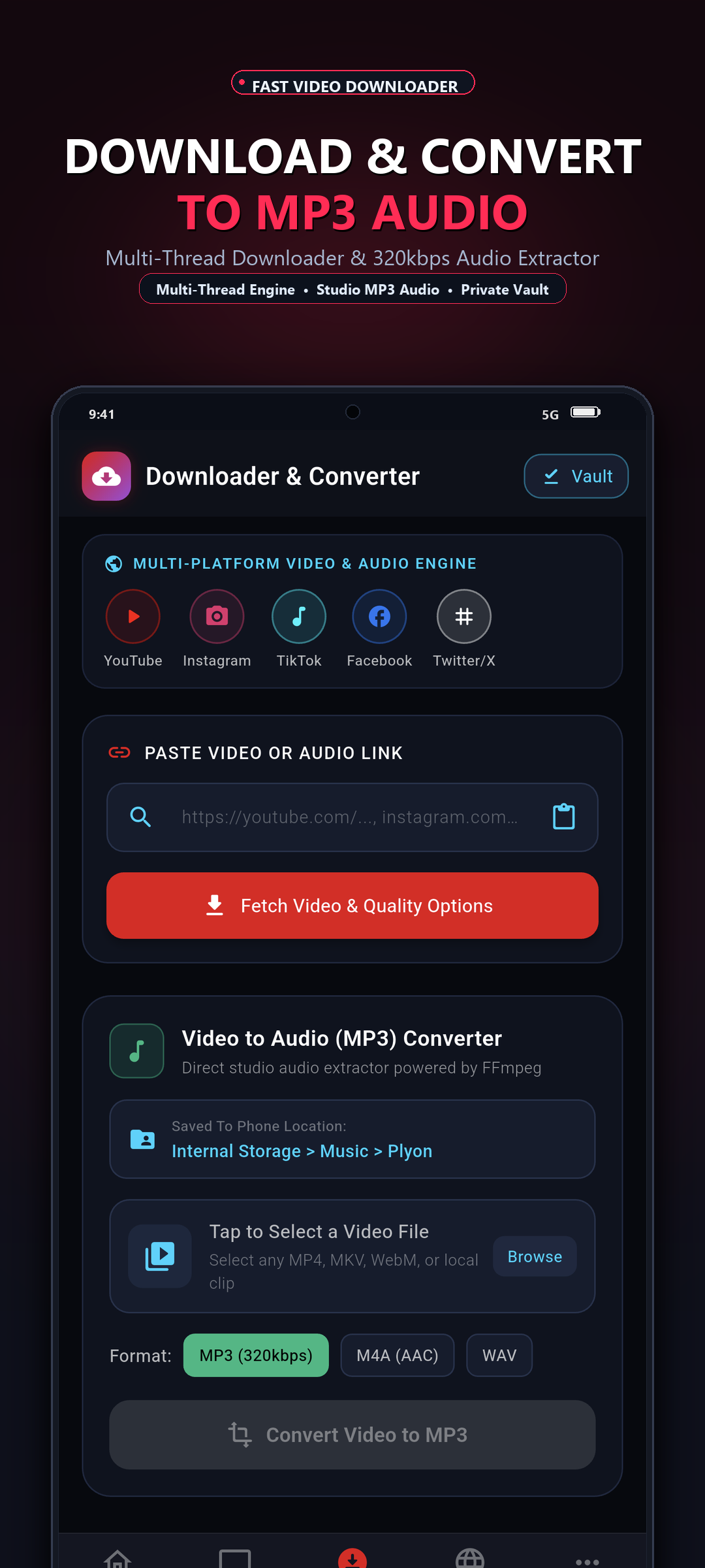 Plyon Downloader & MP3 Audio Extractor Screenshot