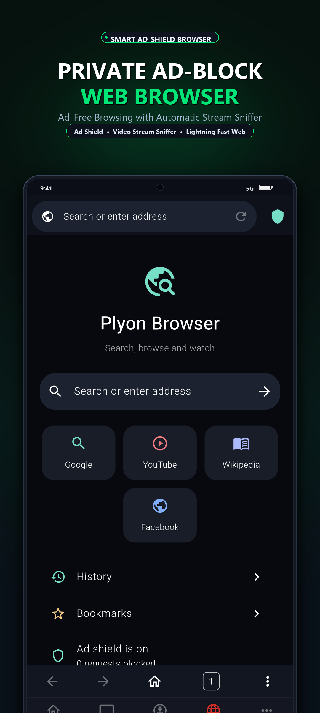 Plyon Ad-Block Browser Screenshot