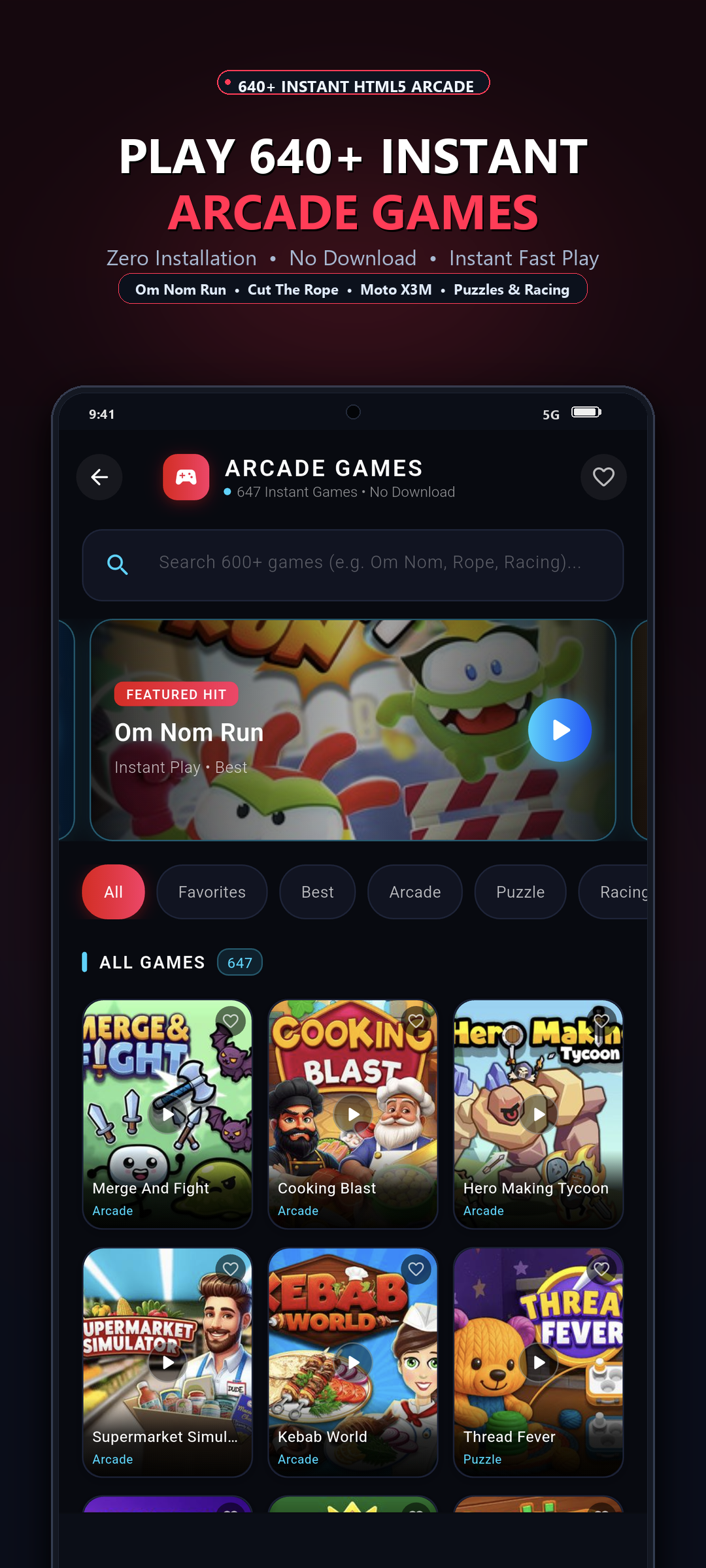 Plyon 640+ Instant Arcade Games Screenshot